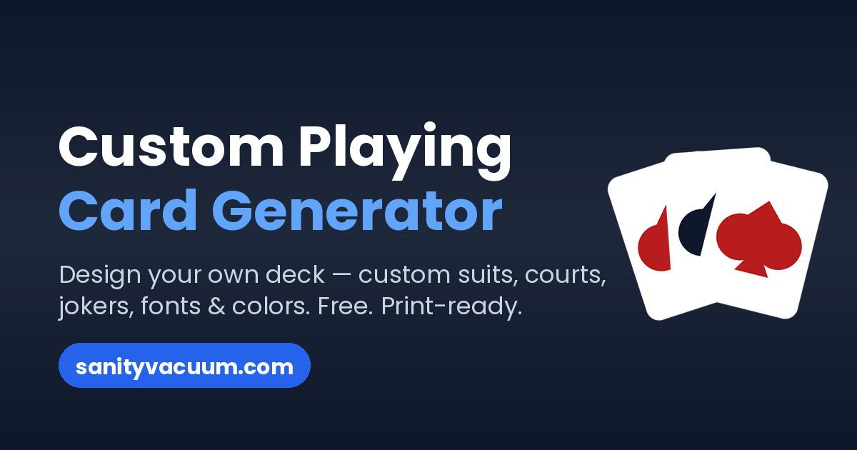 Custom Playing Card Generator | Design & Print Your Own Deck